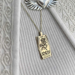 Gold 14k Tarot Card Necklace 